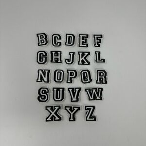 Alphabet Black and White Theme Shoe Charms Jibbitz